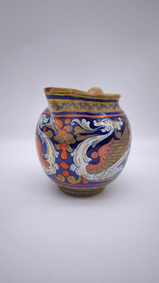 81896 Brocca in ceramica blu e dorata AR Italy