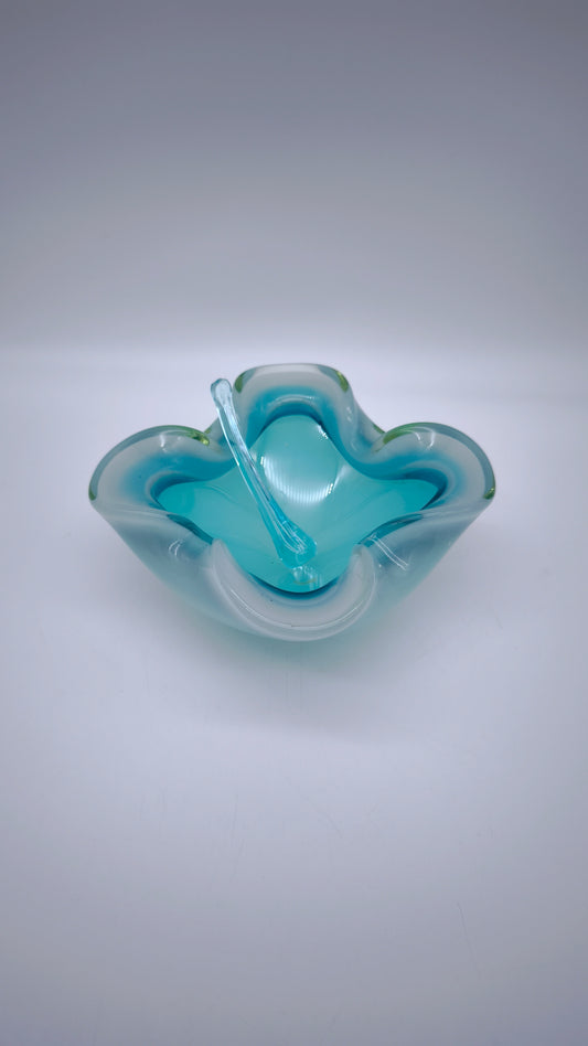 81959 Porta cenere in vetro di Murano azzurro