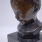 82330 Testa di fanciullo in bronzo con base in marmo
