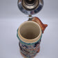 82357 Boccale da birra in terracotta con coperchio in metallo
