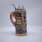 82357 Boccale da birra in terracotta con coperchio in metallo