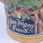 82357 Boccale da birra in terracotta con coperchio in metallo