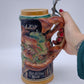 82357 Boccale da birra in terracotta con coperchio in metallo
