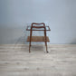 82473 Carrello vintage in legno con piano in vetro