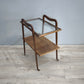 82473 Carrello vintage in legno con piano in vetro