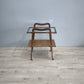 82473 Carrello vintage in legno con piano in vetro