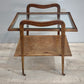 82473 Carrello vintage in legno con piano in vetro
