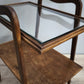 82473 Carrello vintage in legno con piano in vetro