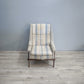 82478 Poltrona originale anni '60 con struttura in teak e tessuto a righe