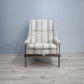 82478 Poltrona originale anni '60 con struttura in teak e tessuto a righe