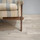 82478 Poltrona originale anni '60 con struttura in teak e tessuto a righe