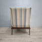 82478 Poltrona originale anni '60 con struttura in teak e tessuto a righe