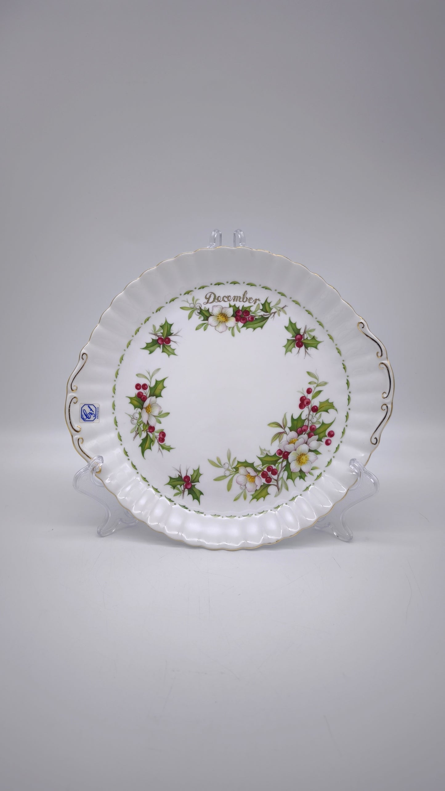 82527 Vassoio in ceramica Royal Albert, 1970, Flower of the month series, Christmas rose
