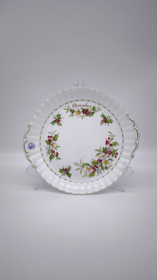 82527 Vassoio in ceramica Royal Albert, 1970, Flower of the month series, Christmas rose