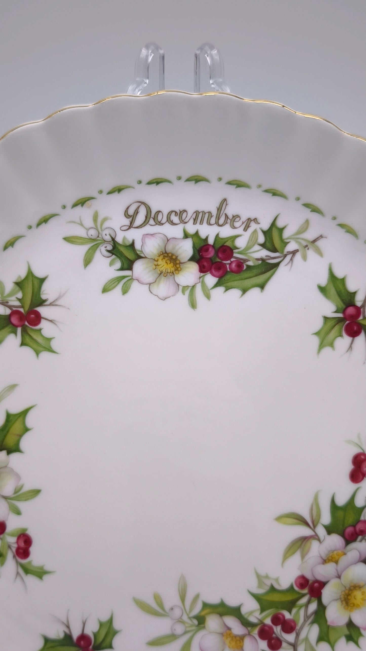 82527 Vassoio in ceramica Royal Albert, 1970, Flower of the month series, Christmas rose