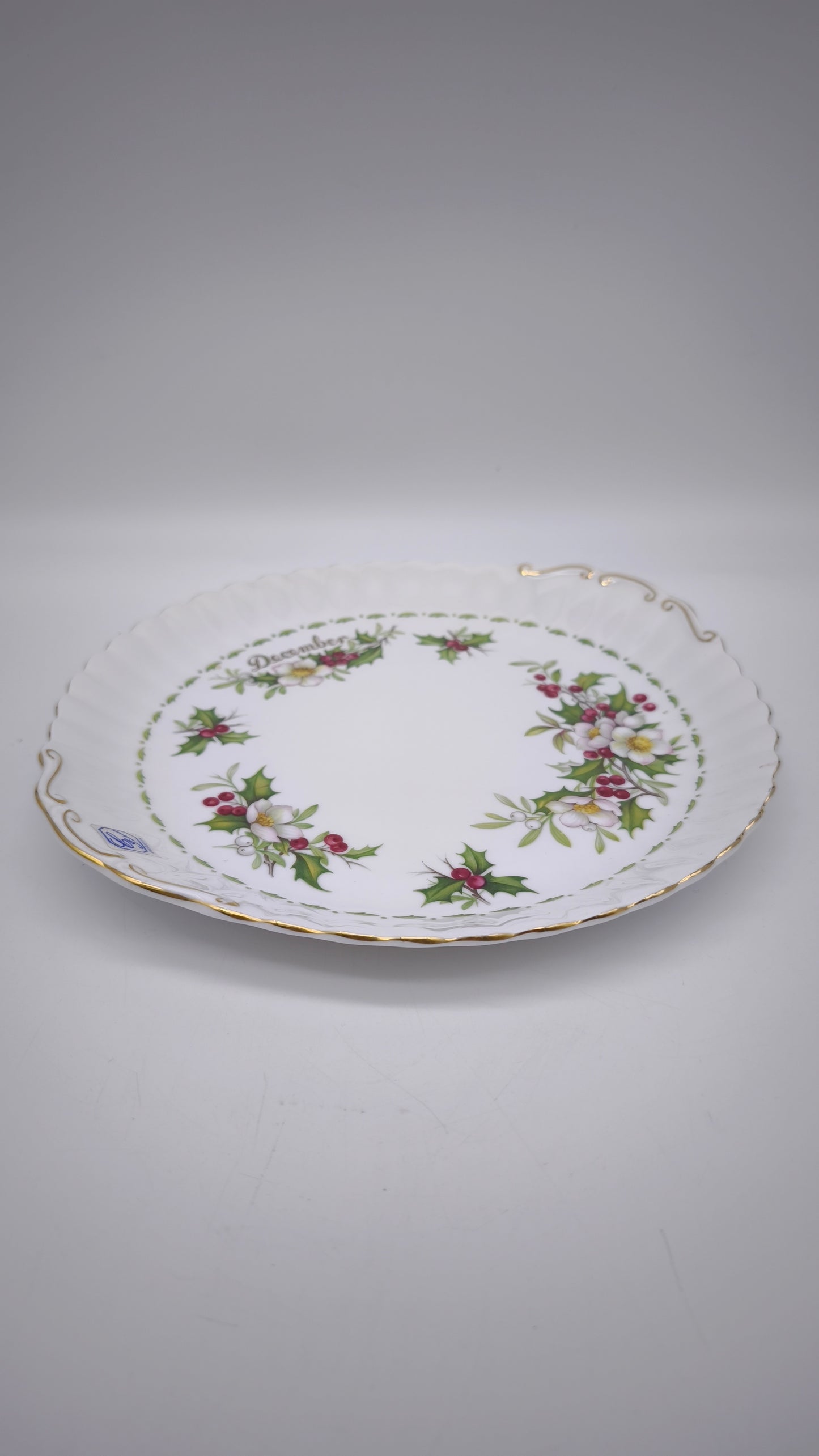 82527 Vassoio in ceramica Royal Albert, 1970, Flower of the month series, Christmas rose