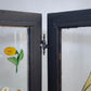82520 Separé in legno e vetro dipinto