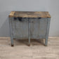 82474 Credenza da lavoro in ferro con piano in legno