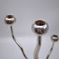 82607 Candelabro in metallo argentato Mesa Italy, anni '80