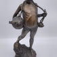 81458 Statua acquaiolo in bronzo su base in marmo firmata De Martino