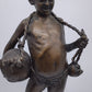 81458 Statua acquaiolo in bronzo su base in marmo firmata De Martino