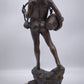 81458 Statua acquaiolo in bronzo su base in marmo firmata De Martino