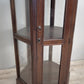 Vetrina esagonale in legno e vetro