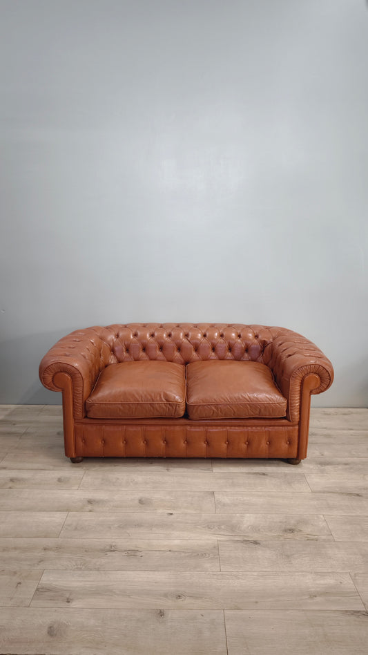 82766 Divano letto Chester in pelle marrone