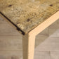 82928 Tavolo con base color panna e piano in legno grezzo