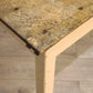 82928 Tavolo con base color panna e piano in legno grezzo