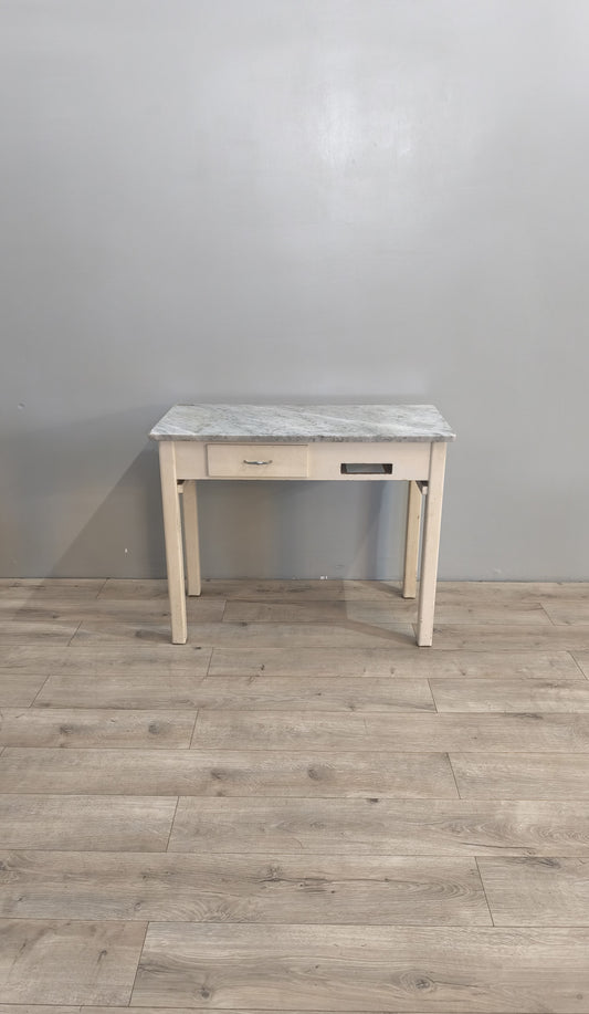 83645 Tavolo da cucina in legno con piano in marmo