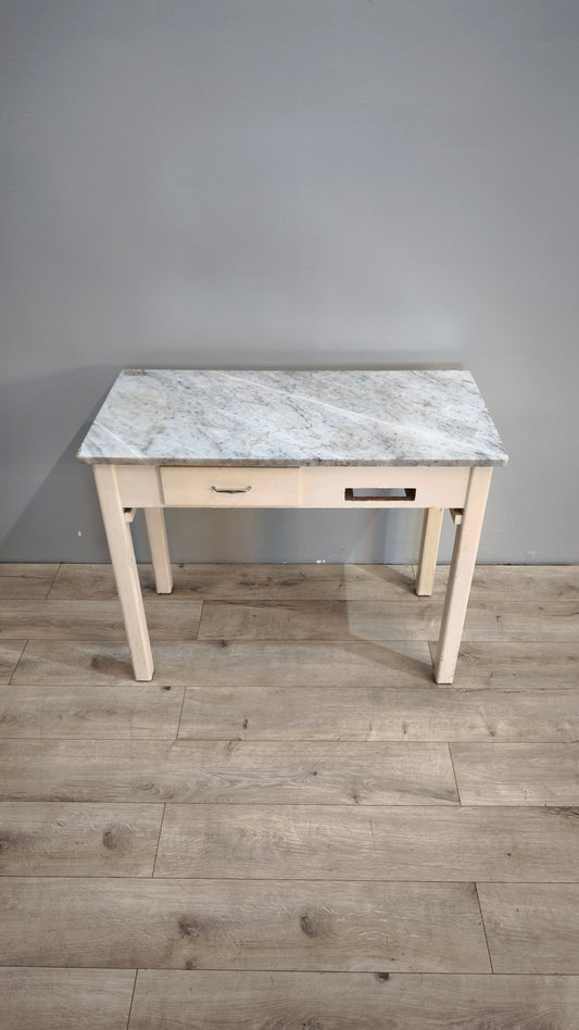 83645 Tavolo da cucina in legno con piano in marmo