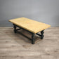 83310 Tavolo da salotto con base in legno e piano in finto marmo