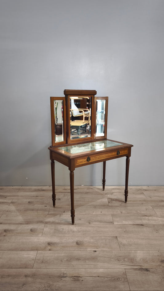 83772 Toletta in legno con specchiera