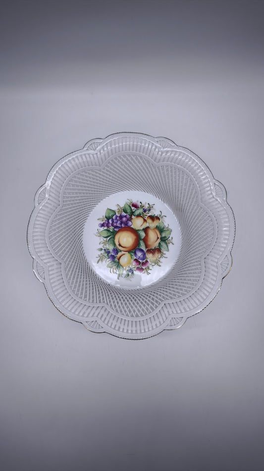 83766 Centrotavola in ceramica traforata Boan dipinto a mano