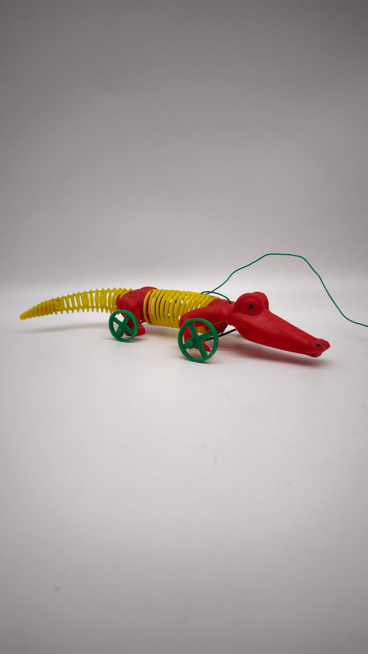 83152 Giocattolo vintage in plastica, coccodrillo