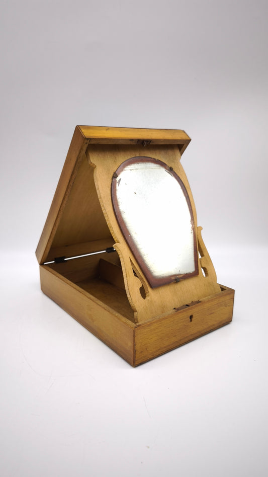 82692 Porta gioie in legno con specchio interno