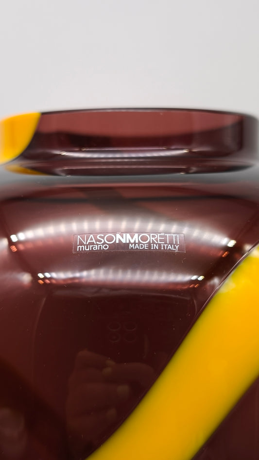 81836 Vaso Snake di Nason Moretti in vetro di Murano