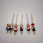 83149 Set n 6 porta candeline vintage in legno