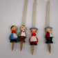 83149 Set n 6 porta candeline vintage in legno