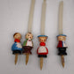 83149 Set n 6 porta candeline vintage in legno