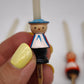 83149 Set n 6 porta candeline vintage in legno