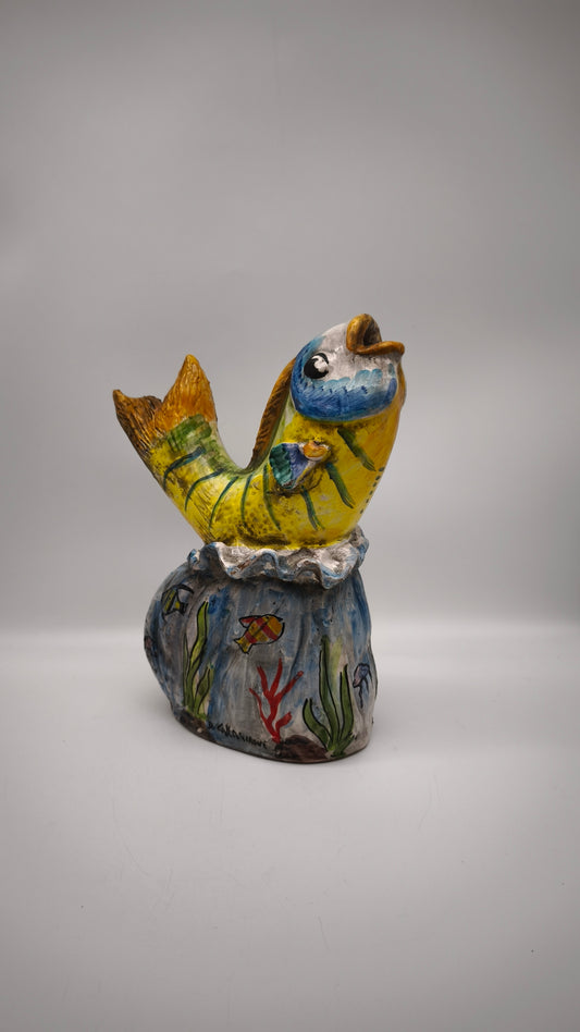 84084 Scultura pesce in ceramica di Caltagirone