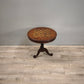 84211 Tavolino da gioco rotondo in legno di teak con scacchiera