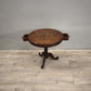 84211 Tavolino da gioco rotondo in legno di teak con scacchiera