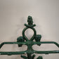 84210 Porta ombrelli in ghisa smaltata bianca e verde con statuina cane