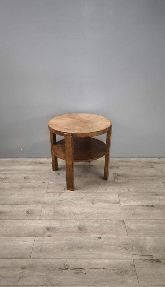 84219 Tavolino rotondo stile Art Déco con doppio ripiano