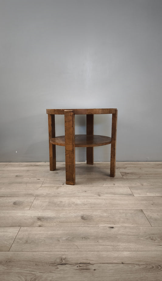 84219 Tavolino rotondo stile Art Déco con doppio ripiano