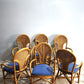 84226 Set n 6 sedie in bambù con seduta blu