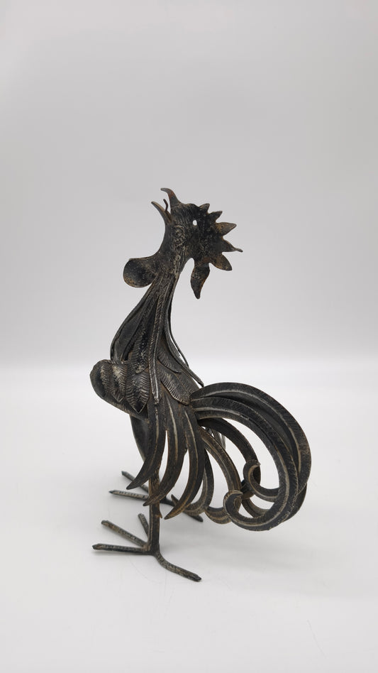 84396 Statua gallo in ferro lavorato